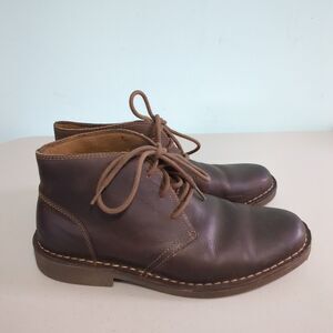 CHAPS CHUKKA DESERT BOOTS MEN'S 10M BROWN CASUAL Oiled Leather Finish